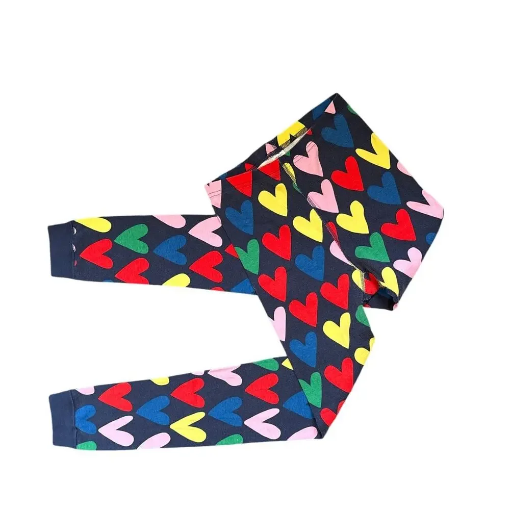 Hanna Andersson Multicolor Hearts Long John Pajama Set Size 14